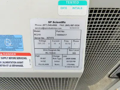 SP Scientific RC210 Recirculating Chiller Ultra Low Temperature -80C 208/230V