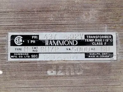 USED HAMMOND MANUFACTURING GU7P