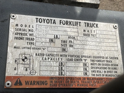 Used TOYOTA 42-6FGU25 Internal Combustion Forklifts: Pneumatic Tire Michigan US | Miedema Asset Management Group #1461582