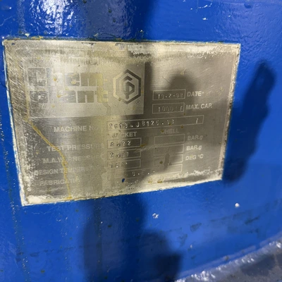 1,000 L S/S Chem Plant Hemispherical JKTD Scraped Surface Mixing Pan 5.5 kW