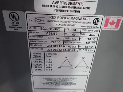 Used REX BC30H1B/Z3 Transformers Ohio US | HGR 24 #895316