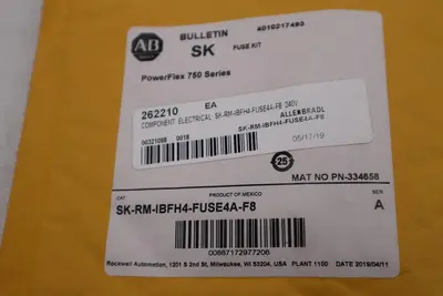 ALLEN BRADLEY NEW PowerFlex 750 Fuse Kit SK-RM-IBFH4-FUSE4A-F8 STOCK G837A