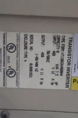 TOSHIBA G3 TOSVERT-130 TRANSISTOR INVERTER vt130g3u4080n4 7.5 HP STOCK 4334