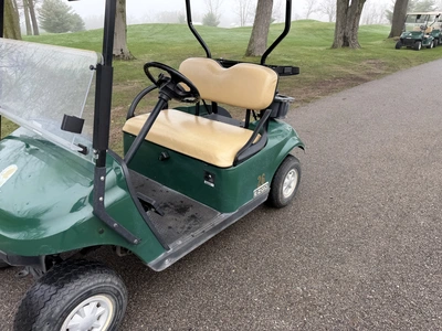 (1) 2015 E-Z-Go golf cart with a Kawasaki gas engine, does not include Club canopy, includes ball wa...