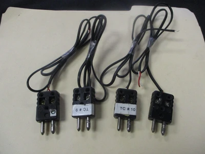 Used 2-pole Black Thermocouple Connectors (QTY 4)