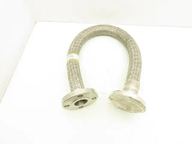 Viraj 1-1/4" x 36" 316L Stainless Steel Braided Flex Hose Flanged Ends 150lb