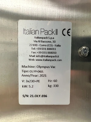 USED 2021 Italian Pack Olympus Vac