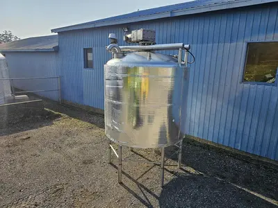 Used 1750 Gallon Tank, 304 Stainless Steel, With Sweep Agitation, Electrically Heated