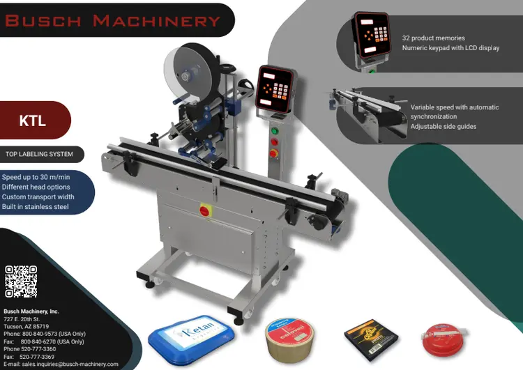 New | Build-to-Order BUSCH MACHINERY BM-KTL Pressure Sensitive Labelers Arizona US | Busch Machinery #573687