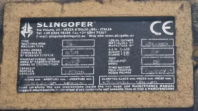 USED SLINGOFER SLAB TONG 30 TON