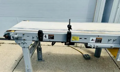 USED HYTROL 16” X 114” FLATTOP BELT CONVEYOR / SMOOTH TOP BELT