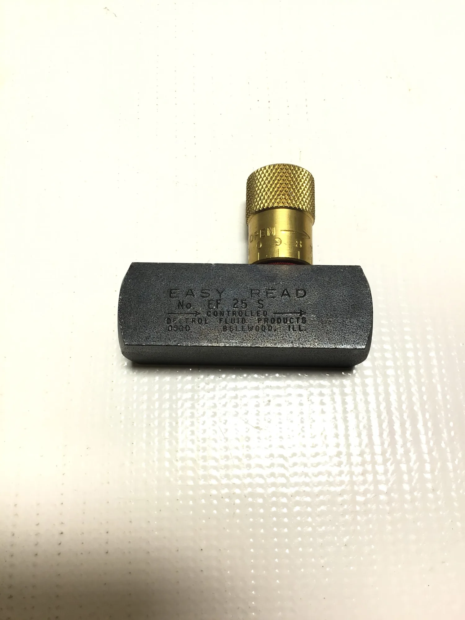 DELTROL EF25S “EASY READ” CARBON STEEL ADJUSTABLE NEEDLE VALVE 3/8″ FNPT