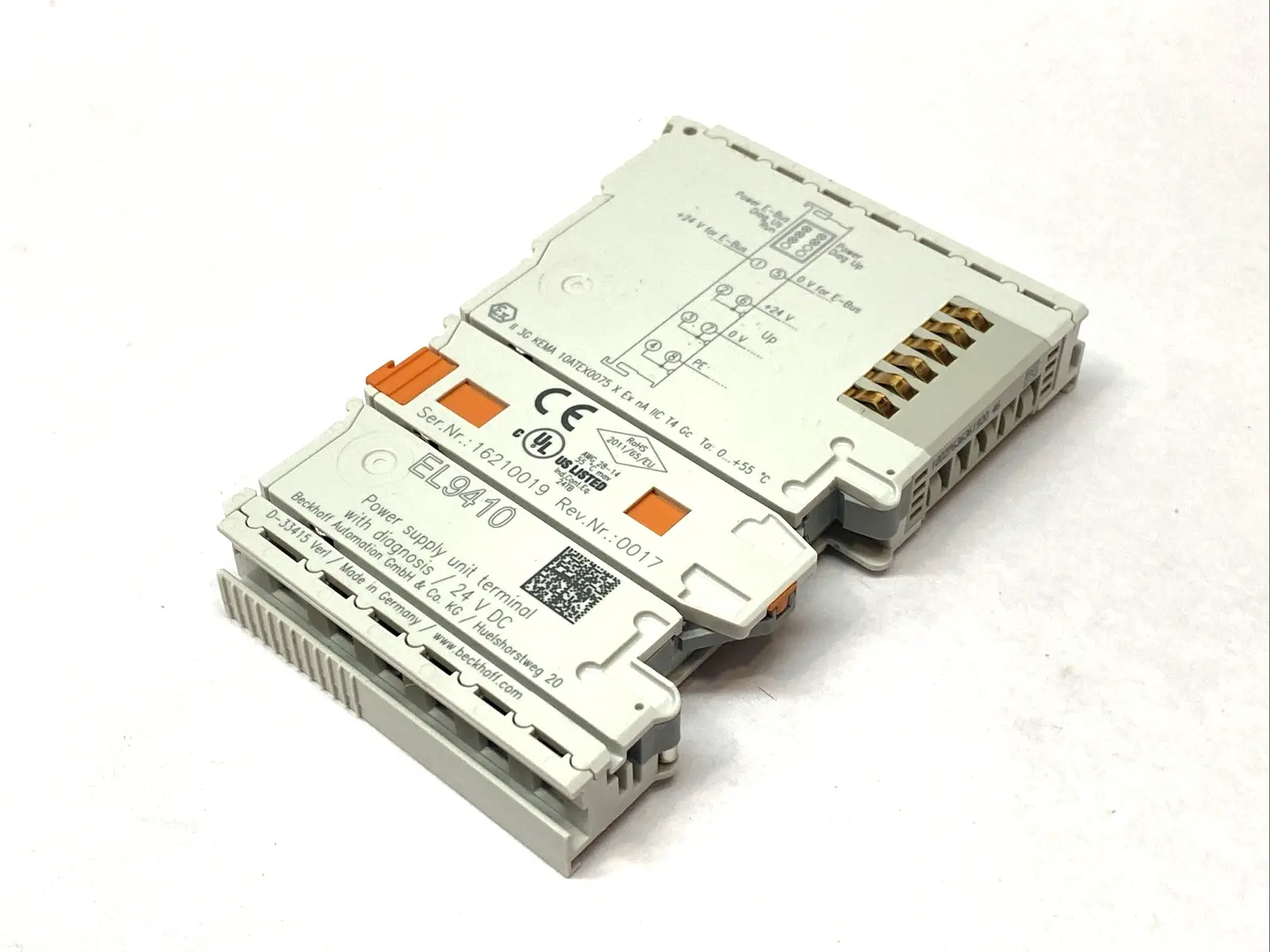 Used Beckhoff EtherCAT Power Supply Terminal w/ Diagnosis For E-Bus 24VDC 2A PLC Power Supplies Michigan US | Maverick Industrial Sales #1389523