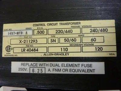 USED ALLEN BRADLEY 1497-N19 SER A