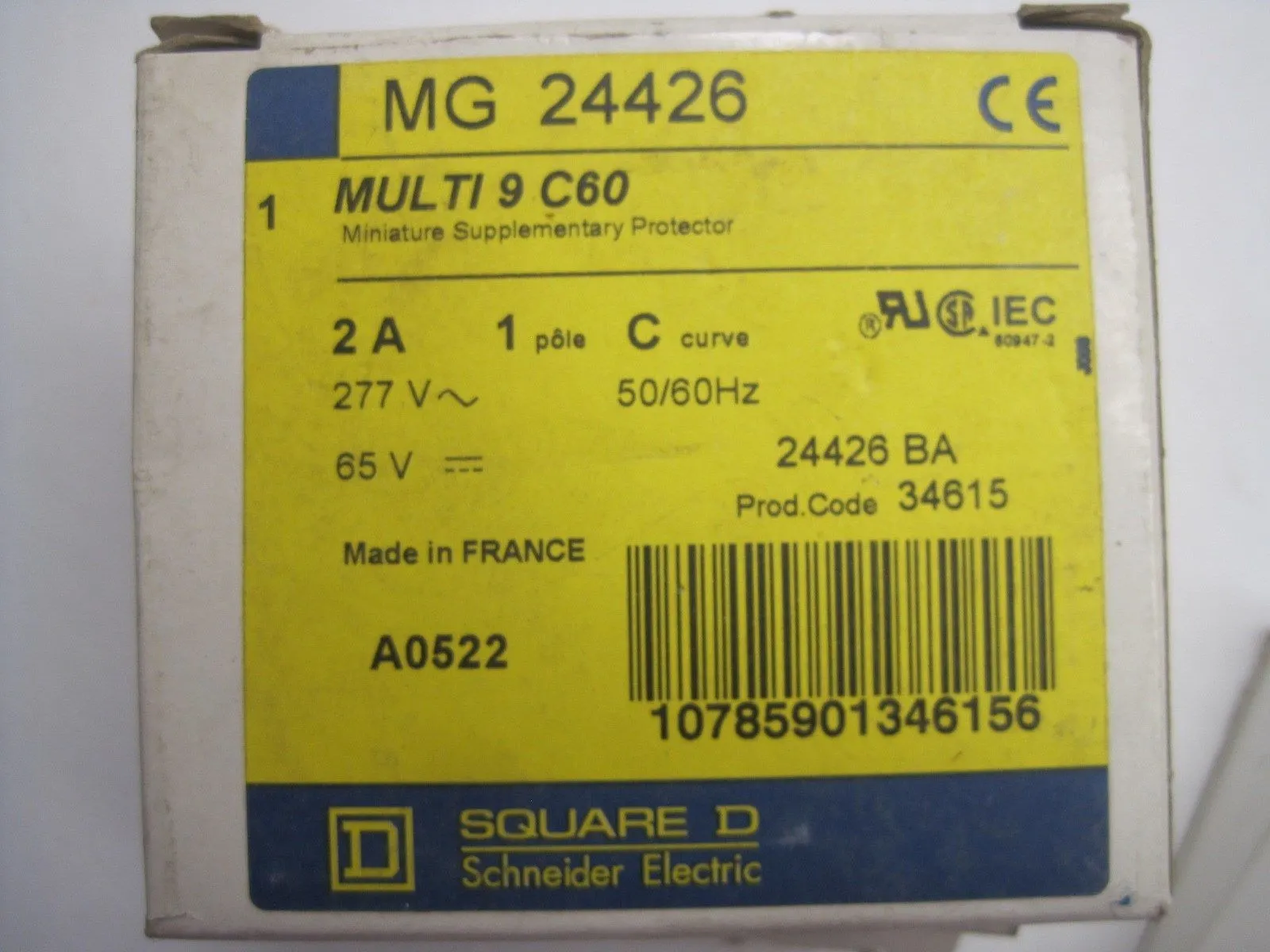 NEW SQUARE D 24426 MULTI 9 C60 MINIATURE SUPPLEMENTARY PROTECTOR