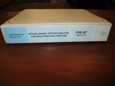 SIGNAL VECTOR ANALYSIS FOR SPECTRUMANALYZER FSE OPERATING MANUAL 1066.4323.12-06