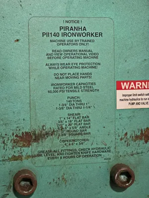 PIRANHA PII-140 Ironworkers | CNCsurplus (5)