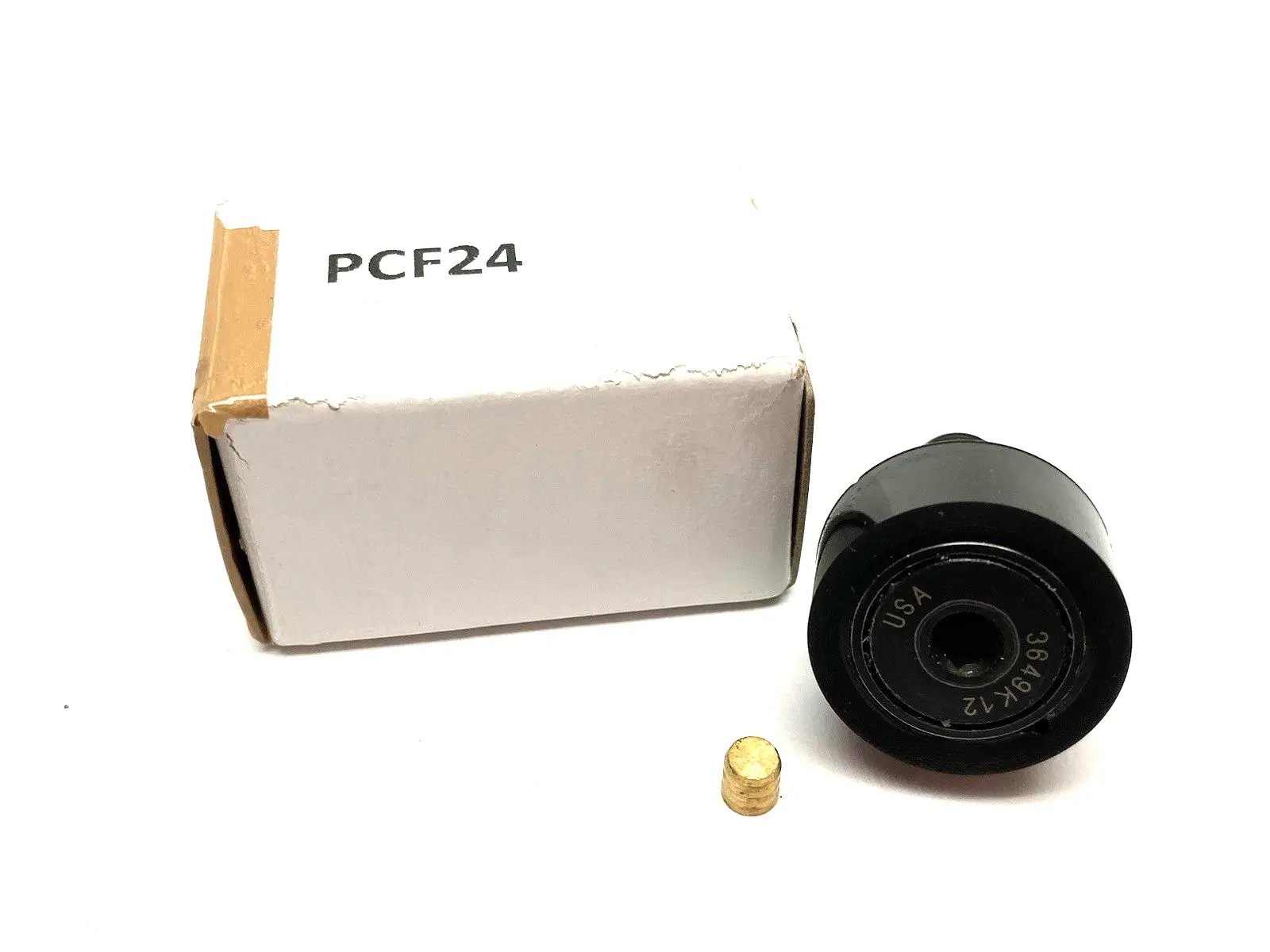 PCF24 | 3649K12 Ultra-Quiet Threaded Track Roller, Urethane Coat. 1" Dia 1/2" Wide - New – Open box