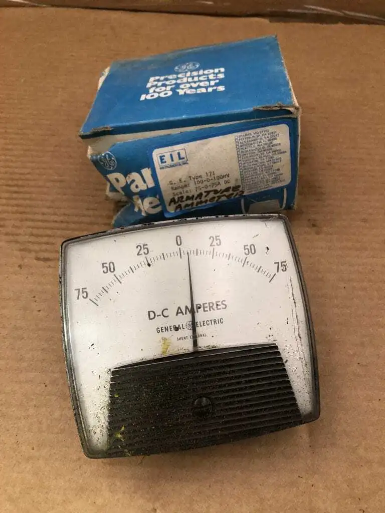 GE General Electric 75A DC Amperes Panel Meter / Ammeter 100-0-100MV -NIB