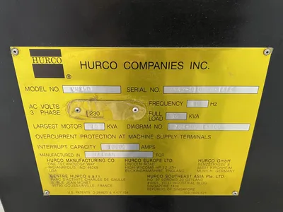 Hurco VMX50 CNC Vertical Machining Center, 2001