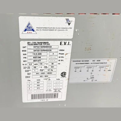 Used DELTA TRANSFORMER CATC0112VRA6XXCA Distribution Transformers British Columbia CA | Savona Equipment LTD #1518941
