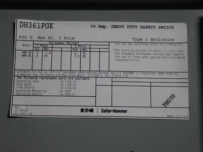 Eaton 30 A Heavy Duty Switch