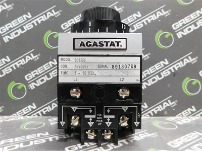 Agastat 7012EF Timing Relay Coil 24V 60Hz Time 1 - 10 Minutes Used