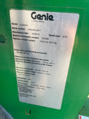Used 2016 Z-40/23N RJ Genie Articulating Boom Lifts Florida US | Stack Equipment #1418845