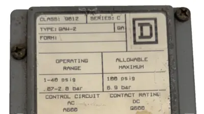 USED SQUARE D 9012-GAW-2