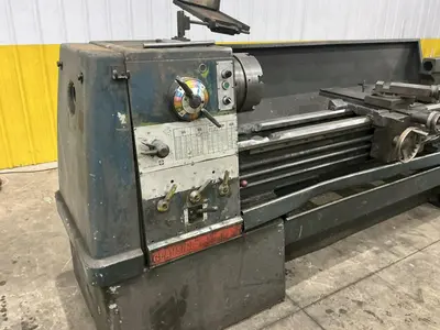 21" X 84" CLAUSING MODEL #21 ENGINE LATHE METRIC & 3.5" HOLE: YOBRO #25140