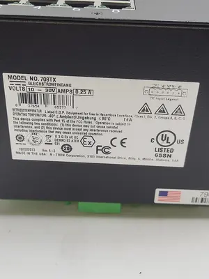 USED N-TRON N-TRON 708TX MANAGED INDUSTRIAL ETHERNET SWITCH, 8-PORT, 10-30VDC 0.25A