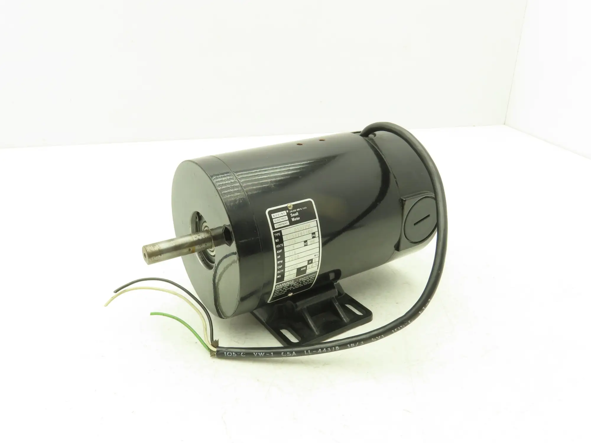 Bodine Electric 42D5BEPM DC Motor 1/4Hp 130VDC 2500 RPM 1/2" Shaft