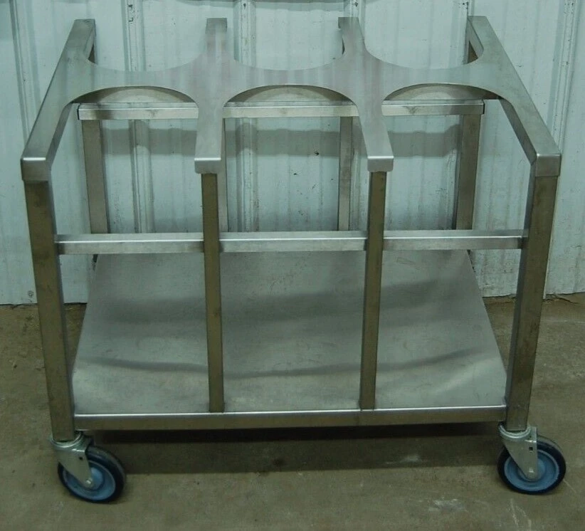 142-0898 Stainless 6 Bowl Donut Icing Glazing Cart 33.5" x 25.5"