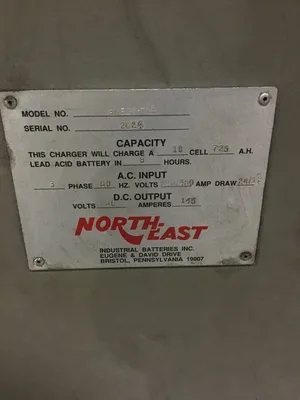 Northeast 26243 36V Forklift Battery Charger 145A 3-Phase