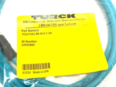 NEW TURCK DOUBLE ENDED CONNECTION CORDSET