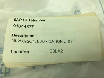 GEA Niro Soavi Homogenizers NI-260920/1 Lubrication Unit 574948 CODICE 260920