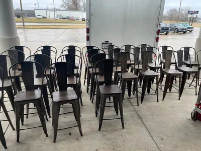 Used Dorel Used Dorel S004107 Counter Height Metal Stool Chair - SS291 Restaurant Front of House Furnishings Illinois US | Falcon Restaurant Supply #1375807