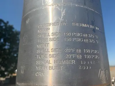 Heat Exchanger, Thermaline, Shell & Tube, SF, S/st #S743963