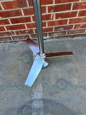 USED SCHOTT AG 316 STAINLESS STEEL IMPELLER 98" HEIGHT  X 2" FEMALE THREADED