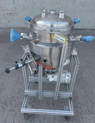 Tank, 13.2 Gallon (50 Liter), Pure-Flo Precision, Jacketed, Agitated, 316 Stainless, 15 PSI, #5991453