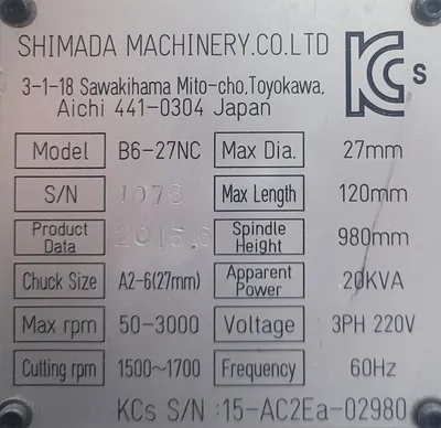 SHIMADA B6-27NC Multi-Spindle Screw Machines (CNC) | Graff-Pinkert (2)