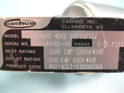 NEW Cashco MB2-AS17-11000000A