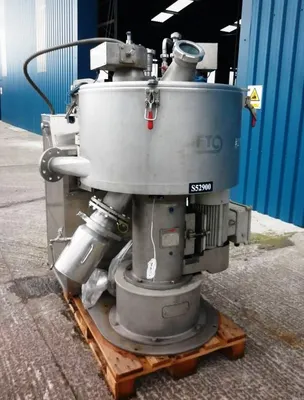 GFT V 63-U perforate basket centrifuge, Hastelloy C22.
