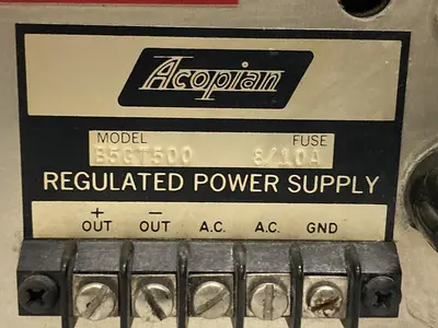 Used ACOPIAN B5GT500 Miscellaneous Equipment (Electrical & Power) Ohio US | Surplus Asset Holdings #1244802