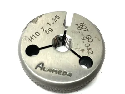 USED ALAMEDA M10 X 1.25-6G THREADED RING GAUGE NOT GO PD 9.042