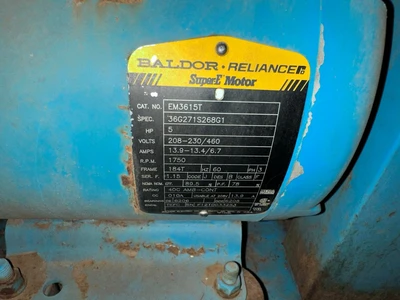 1.5x1.5 Tuthill-Kinney KLRC-75-FA2 Liquid Ring Vacuum Pump, 5 HP