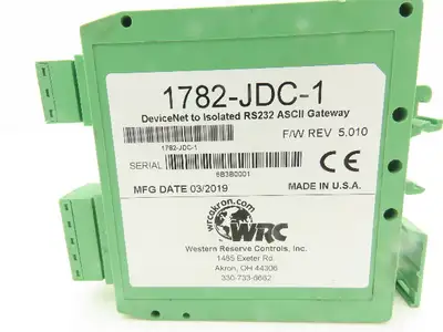 Western Reserve Controls 1782-JDC-1 DeviceNet to Isolated RS232 ASCII Gateway