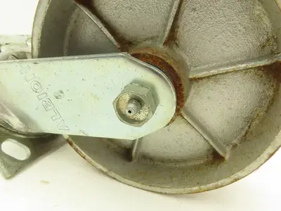Albion 6" Swivel Caster Wheel Locking Cast Iron 7-1/2" Height Lot of 2