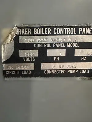 50 HP Parker Industrial Steam Boiler – 1988 Model 100 PSI