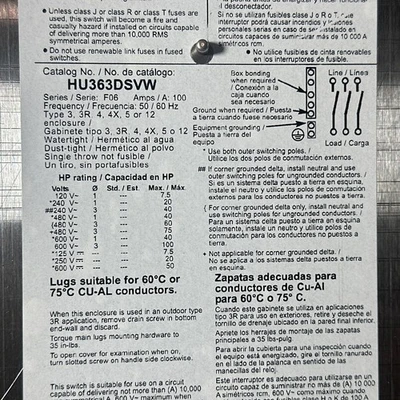 NEW Schneider Electric HU363DSVW